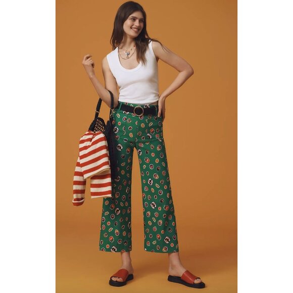 Anthropologie Colette Cropped Wide-Leg Pants Magic Fabric Edition Size 24 FRUIT